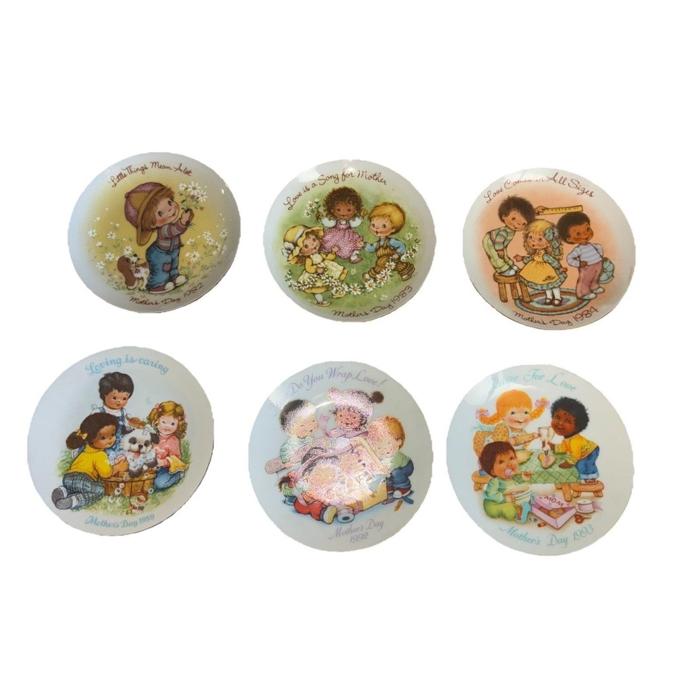 Vintage Avon Mothers Day Plates 5" Japan Lot of 6 1980's - 1990's